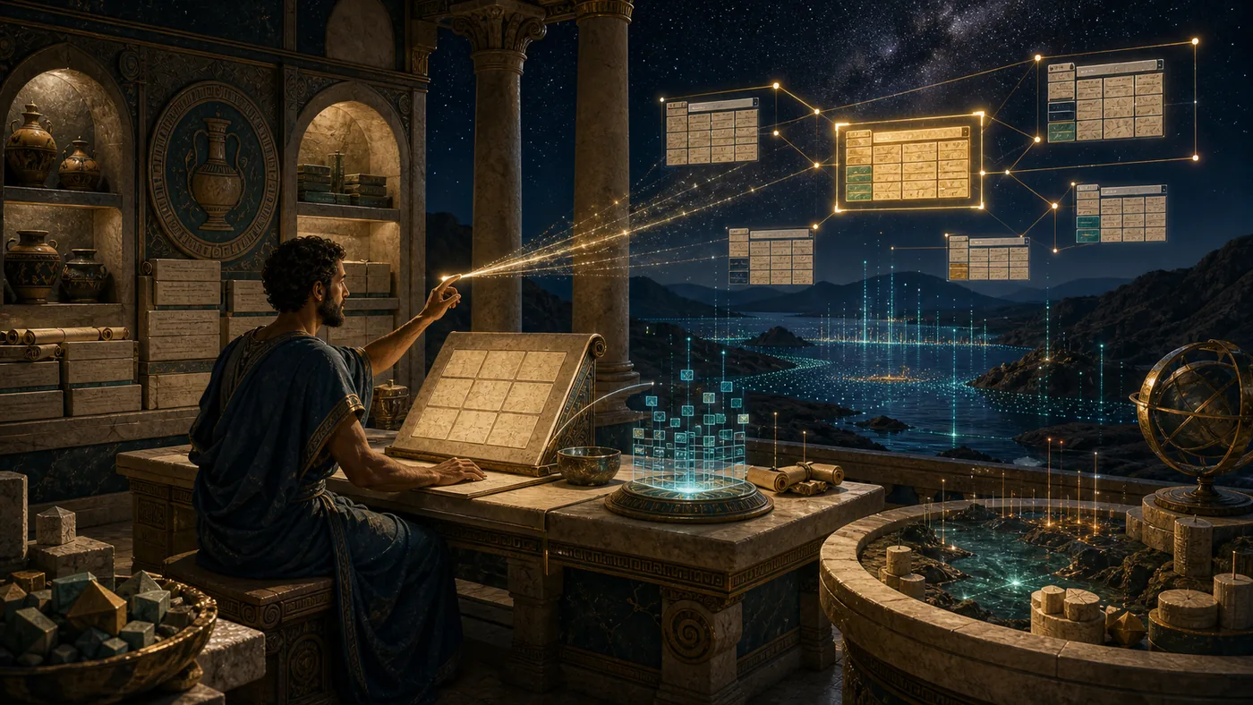 Illustration for Amazon Athena: data-lake queries as an observatory with search beams