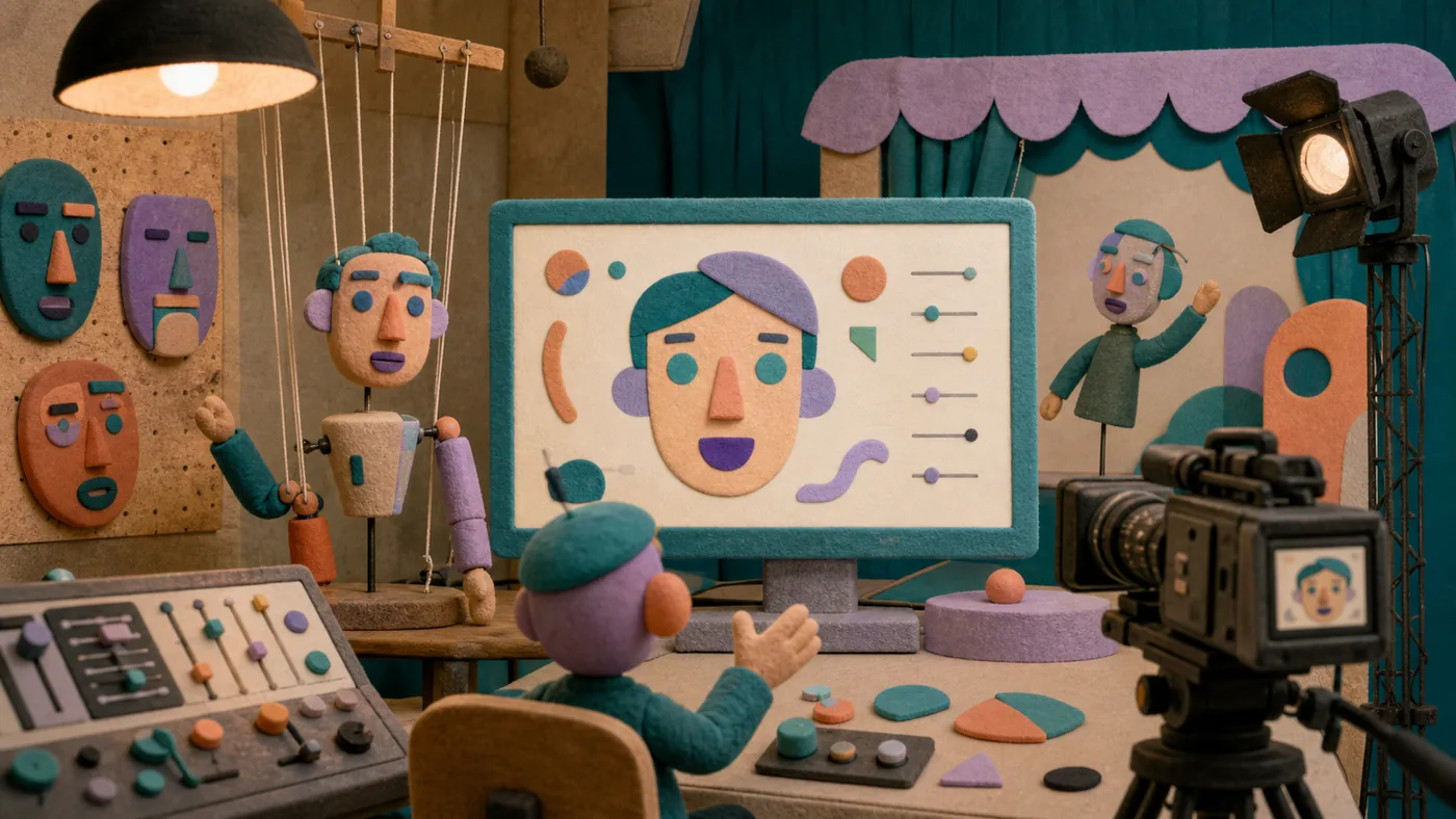 Illustration zu Avatarify: Avatar-Animation als Puppenstudio mit Masken und Kamera