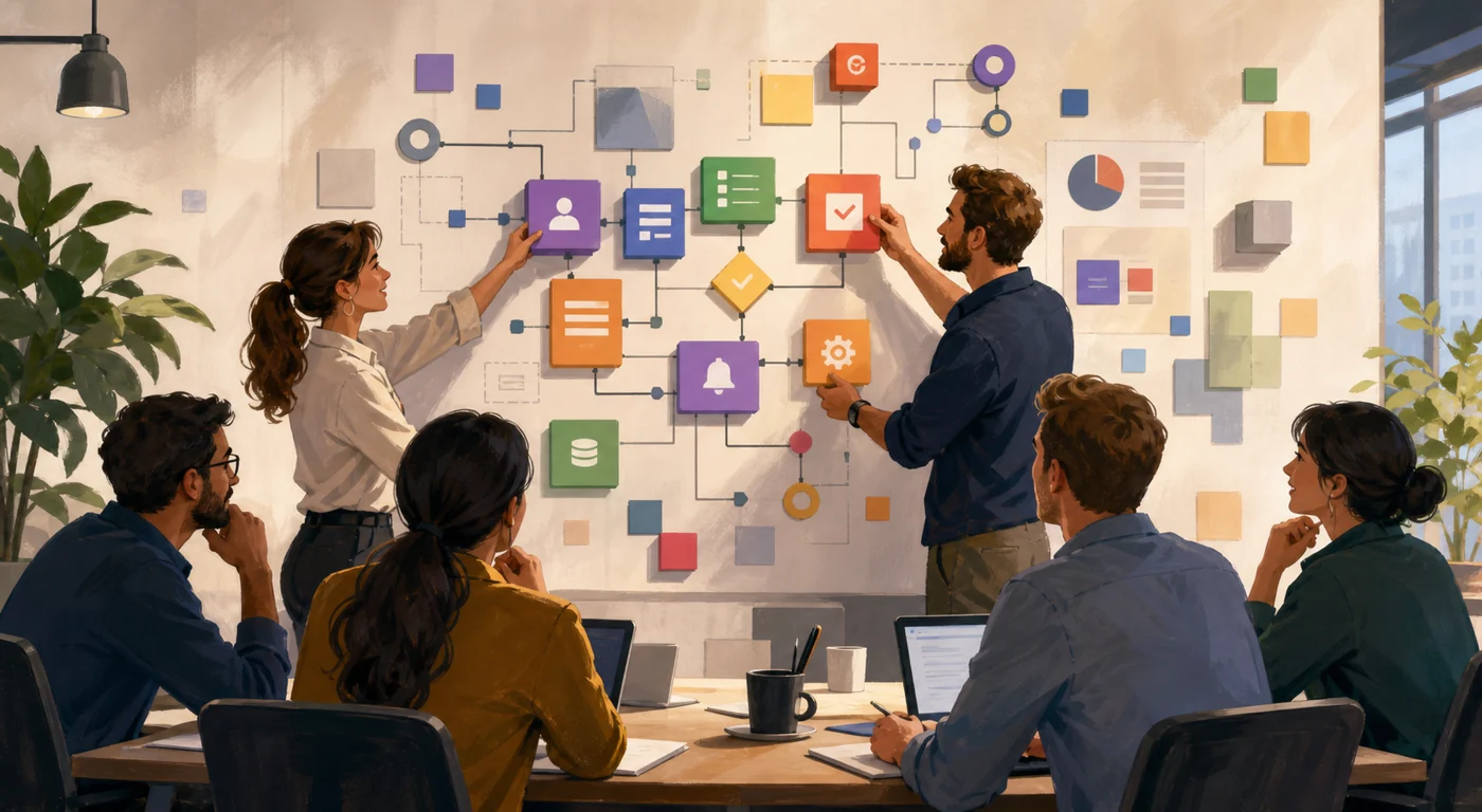 Illustration zu Betty Blocks: Team baut aus modularen No-Code-Bausteinen einen internen Workflow