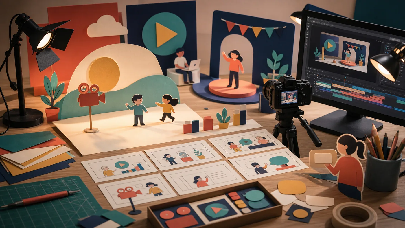 Illustration zu Biteable: Kurzvideos entstehen in einem kleinen Animationsstudio