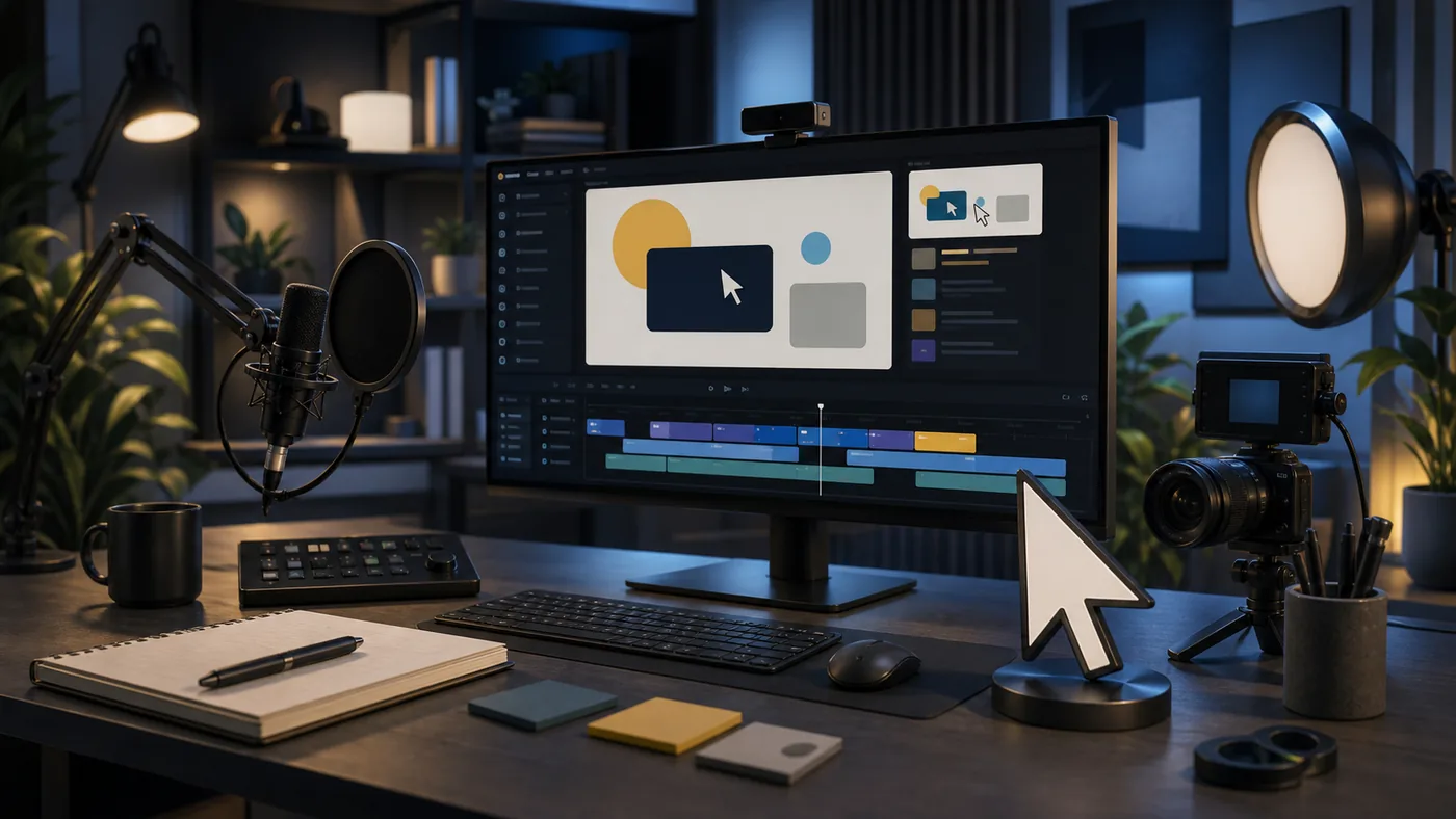 Illustration zu Camtasia: Bildschirmaufnahme und Lernvideo-Schnitt am Editiertisch
