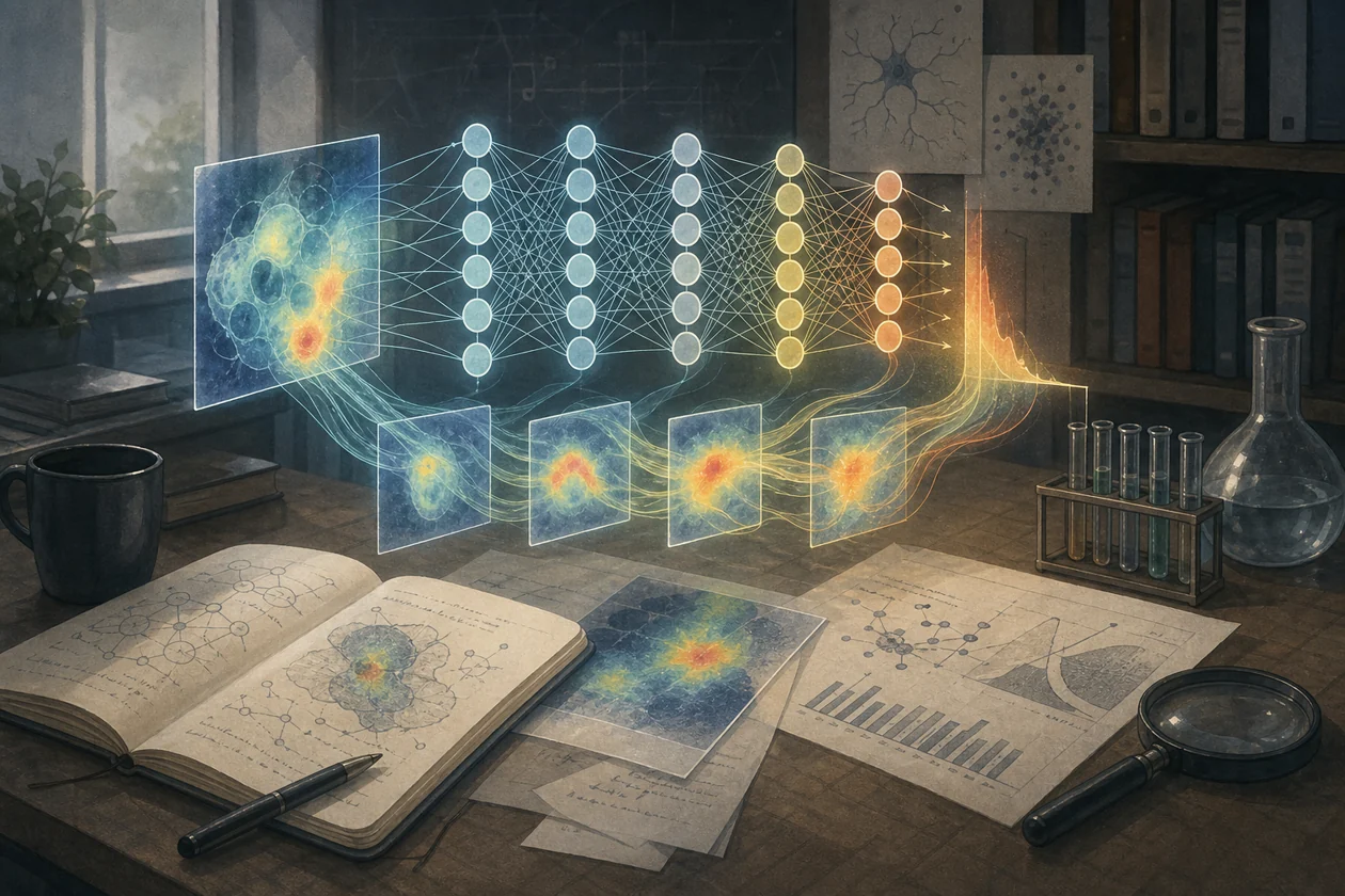 Illustration for Captum: research team studies model decisions with attribution maps and neural networks