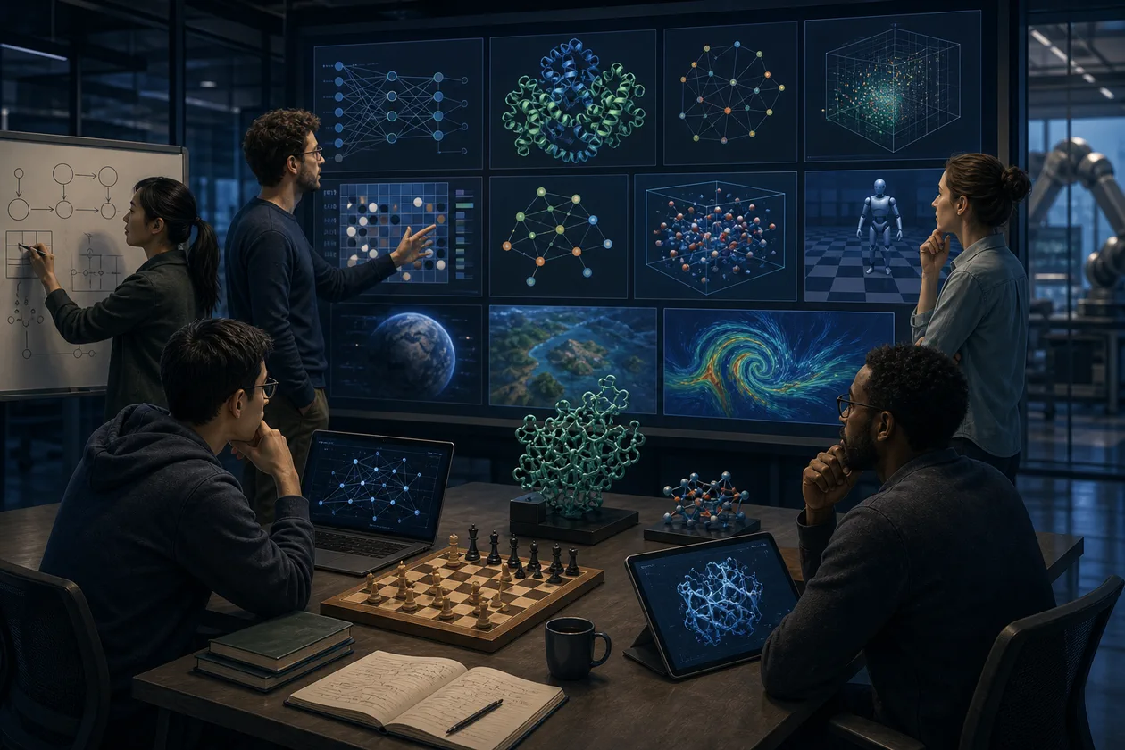 Illustration zu DeepMind: Forschungslabor verbindet Simulationen, Spielbretter und Wissenschaftsmodelle