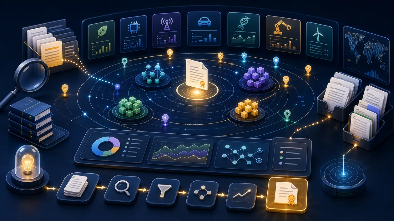 Illustration for Orbit Intelligence: Patent and market signals form an innovation landscape