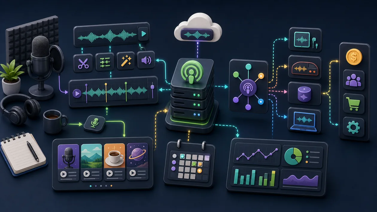 Illustration for Podbean: Podcast episodes are hosted, distributed, and evaluated through signals