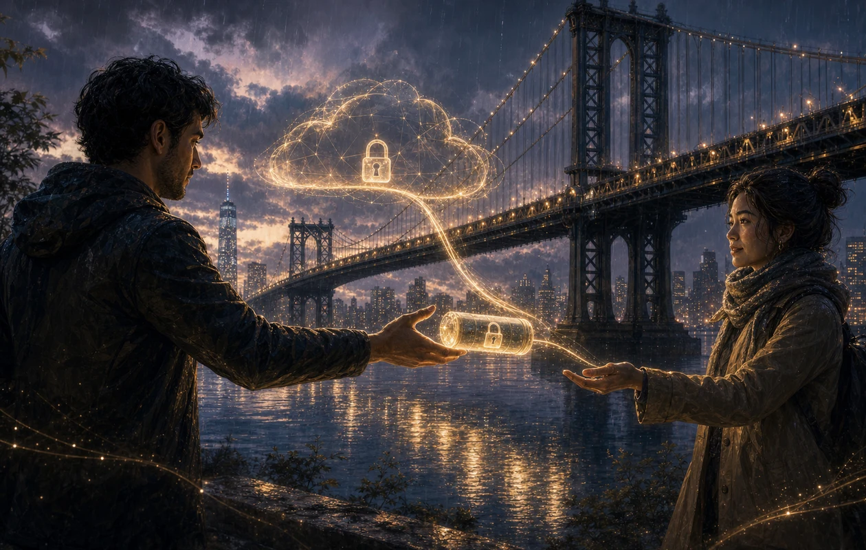 Illustration for sync-com: secure file sharing on the bridge