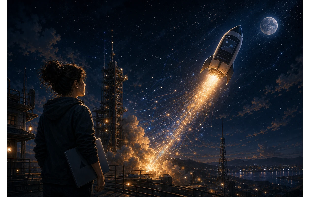 Illustration for veed-io: Creator shaping a short video story