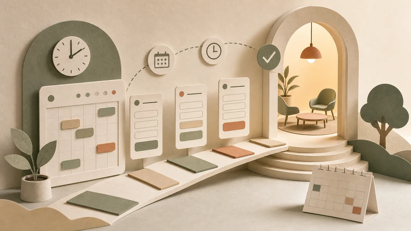 Illustration zu YouCanBook.me: Buchbare Zeitfenster als Weg zu einem Terminraum
