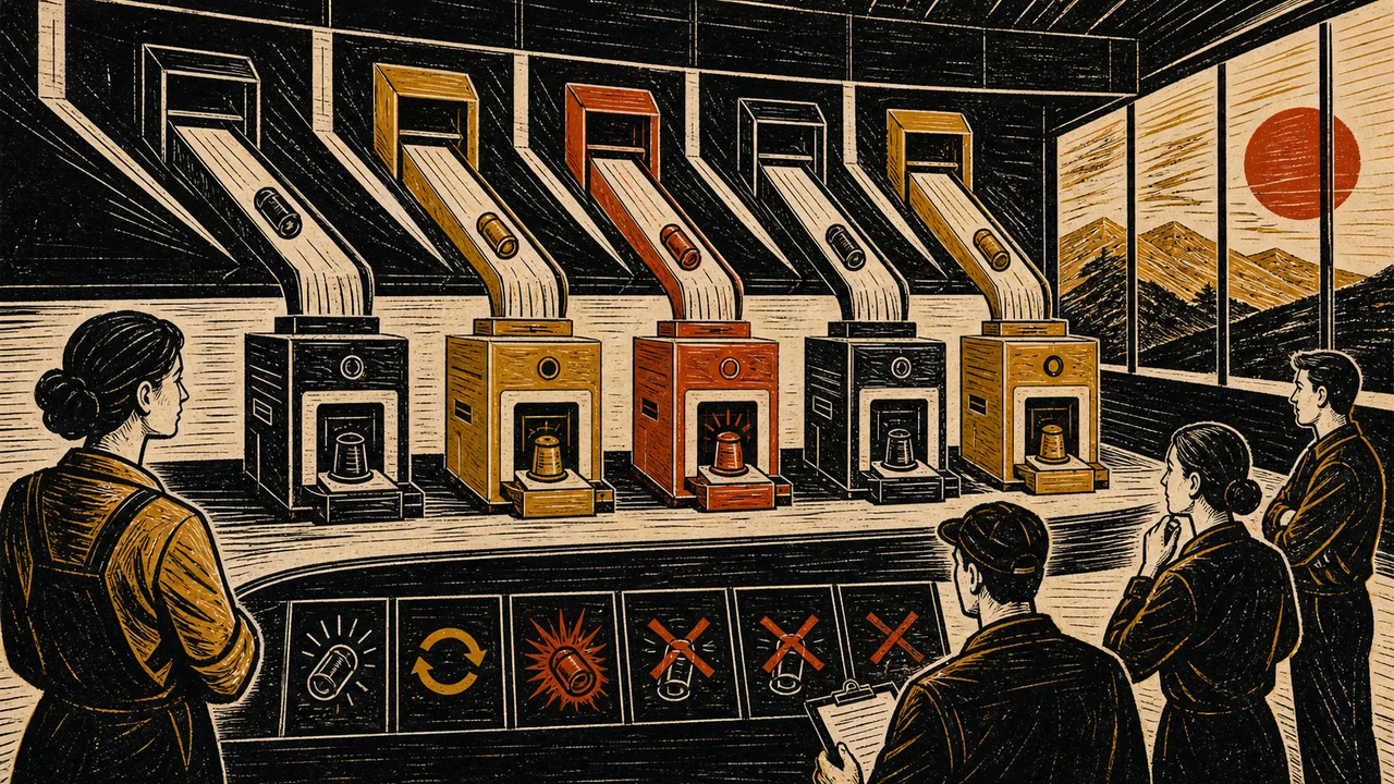A team directs small event-driven functions in a technical workshop