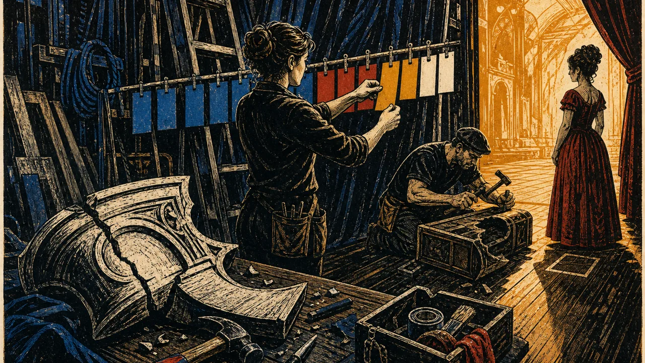 Workshop and stage depict tasks being handed over in a project