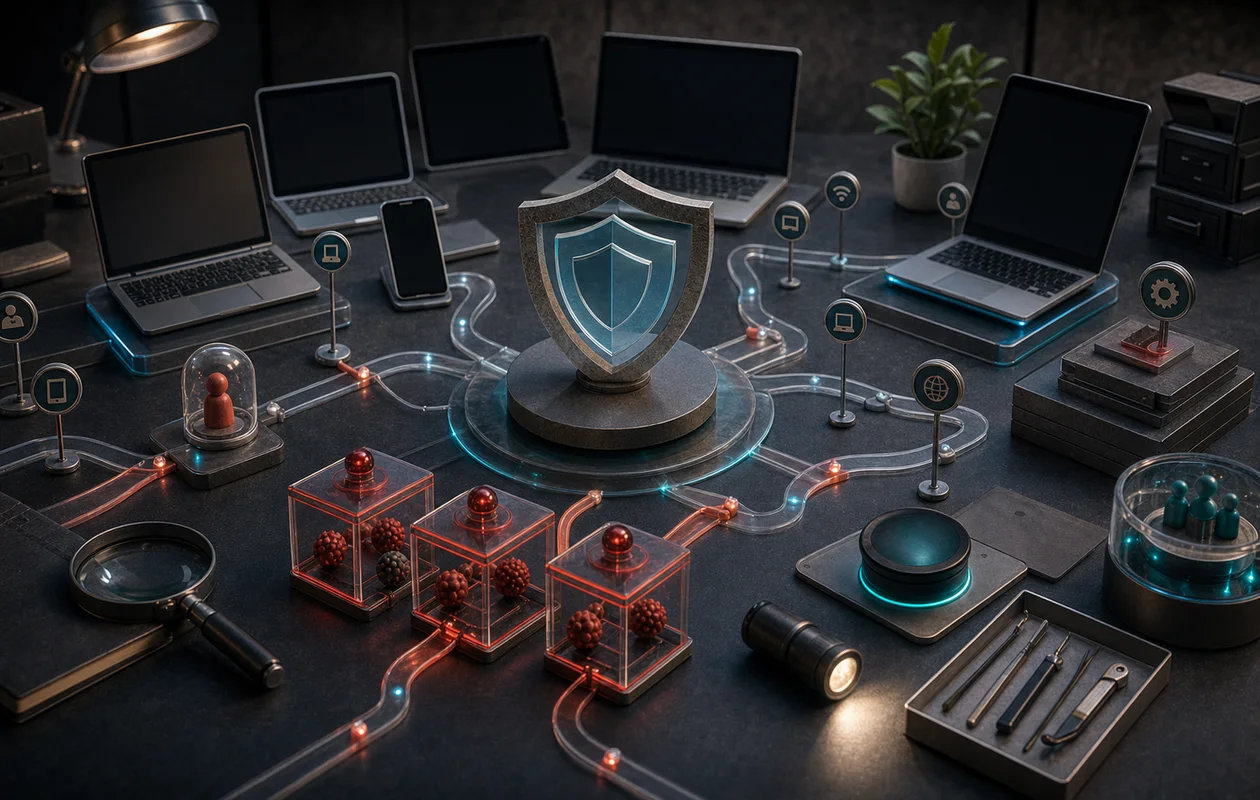 Redaktionelle Illustration zu Microsoft Defender for Endpoint: Arbeitsprozess und Entscheidungskontext des Tools