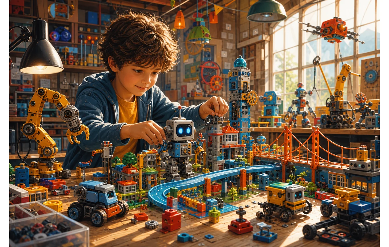 Illustration for tynker: Young builder bringing code to life
