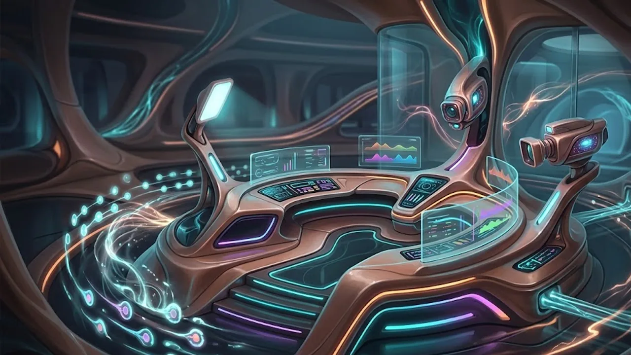 Illustration zu Streamlabs: ein Creator-Studio b?ndelt Licht, Kameraformen und Publikumsenergie
