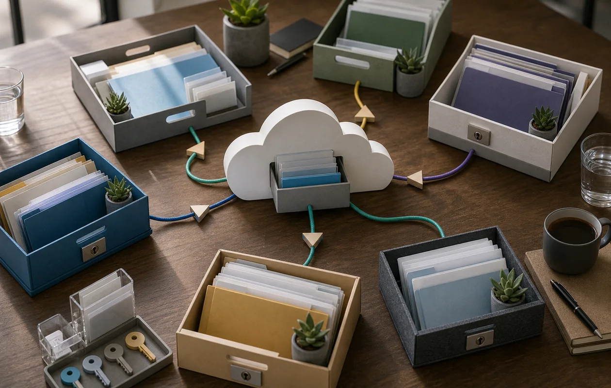 Illustration zu Google Drive for Business: Teamordner, Rechte und Cloud-Ablage verbinden geteilte Dateien