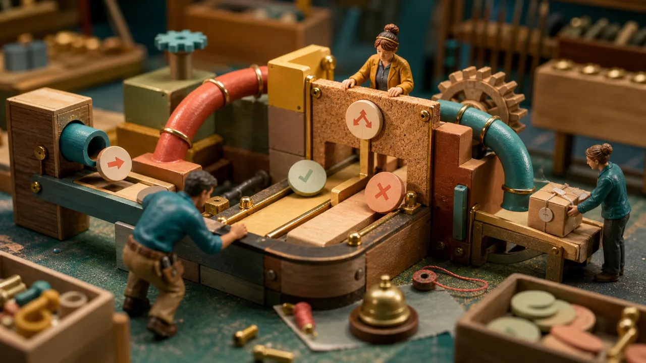 A team tests a hand-built no-code process