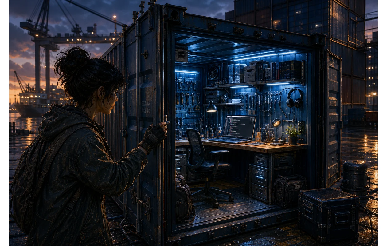 Illustration for vs-code-dev-containers: Developer building inside a dev container