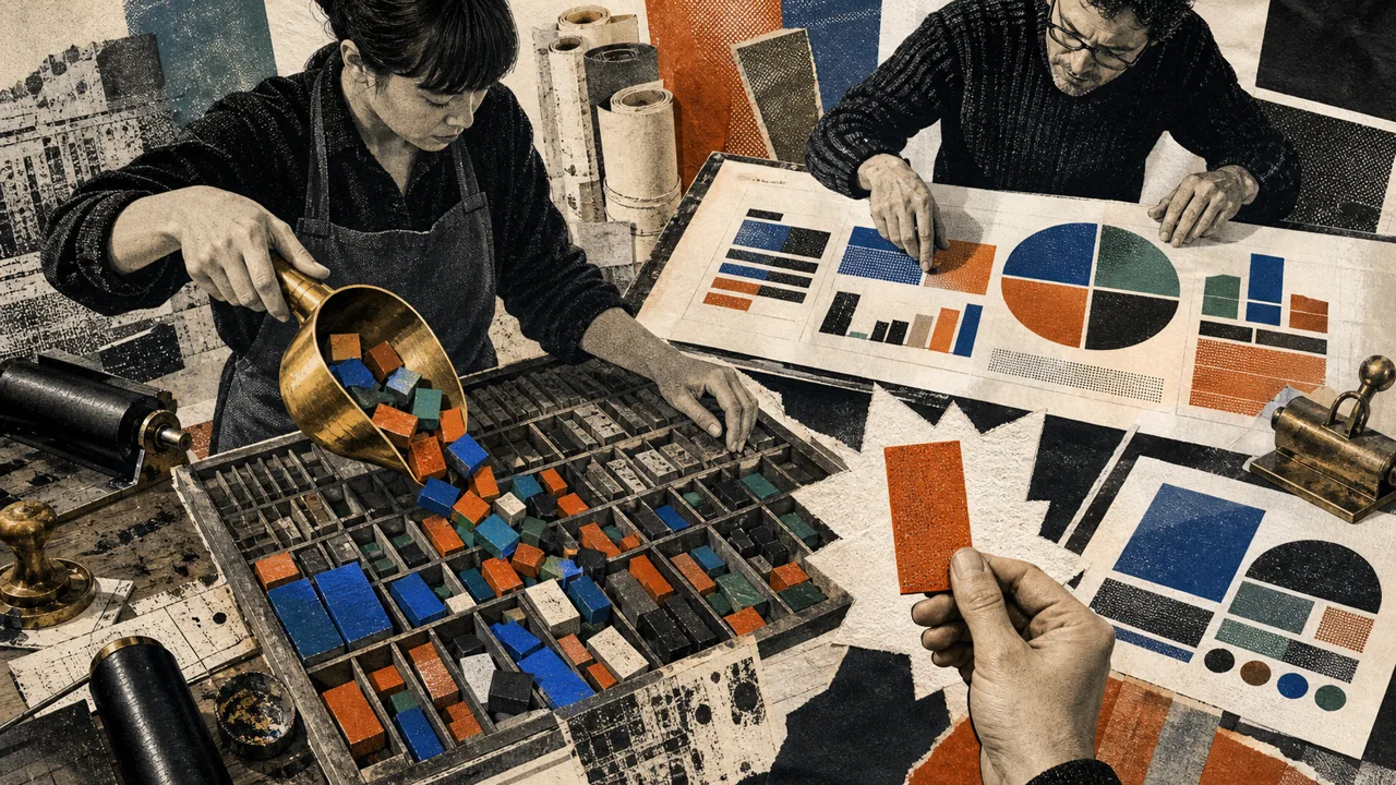 Editors review data pieces for a recurring report
