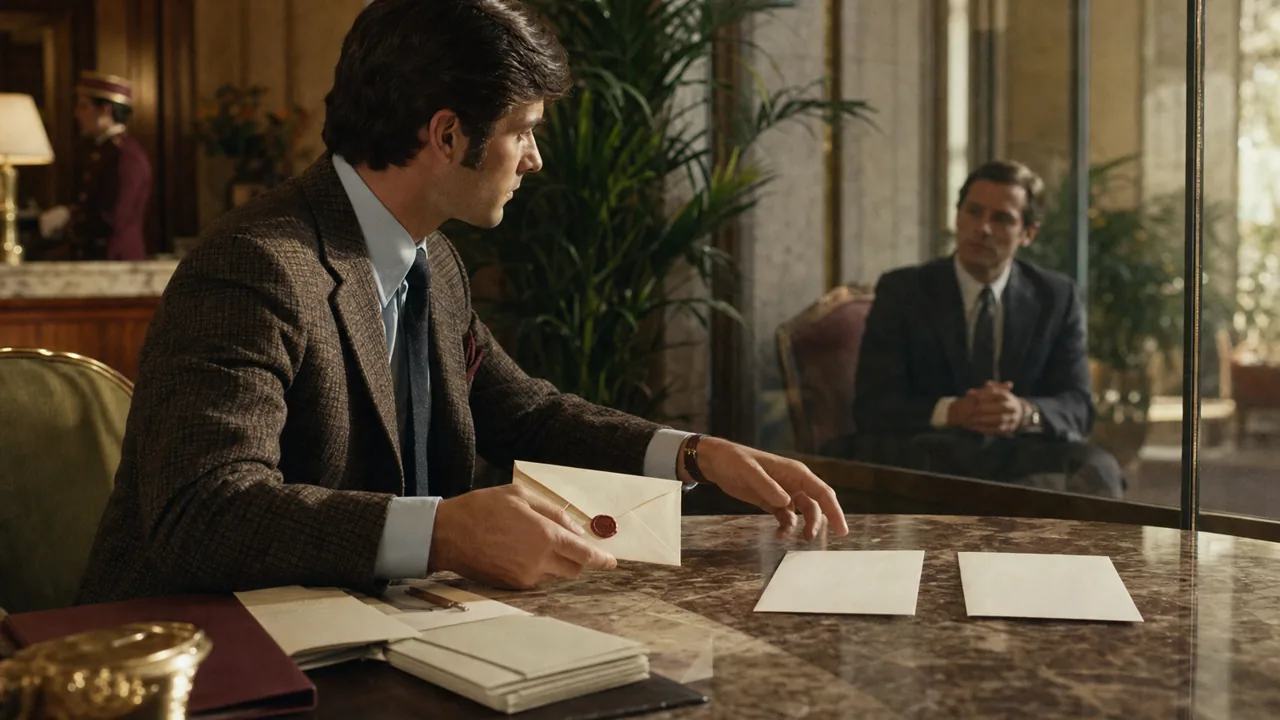 Sales conversation with a sealed letter and prepared follow-up mail