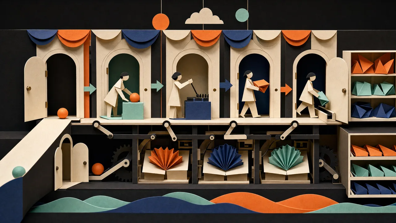 a kinetic paper theater of events and short-lived functions